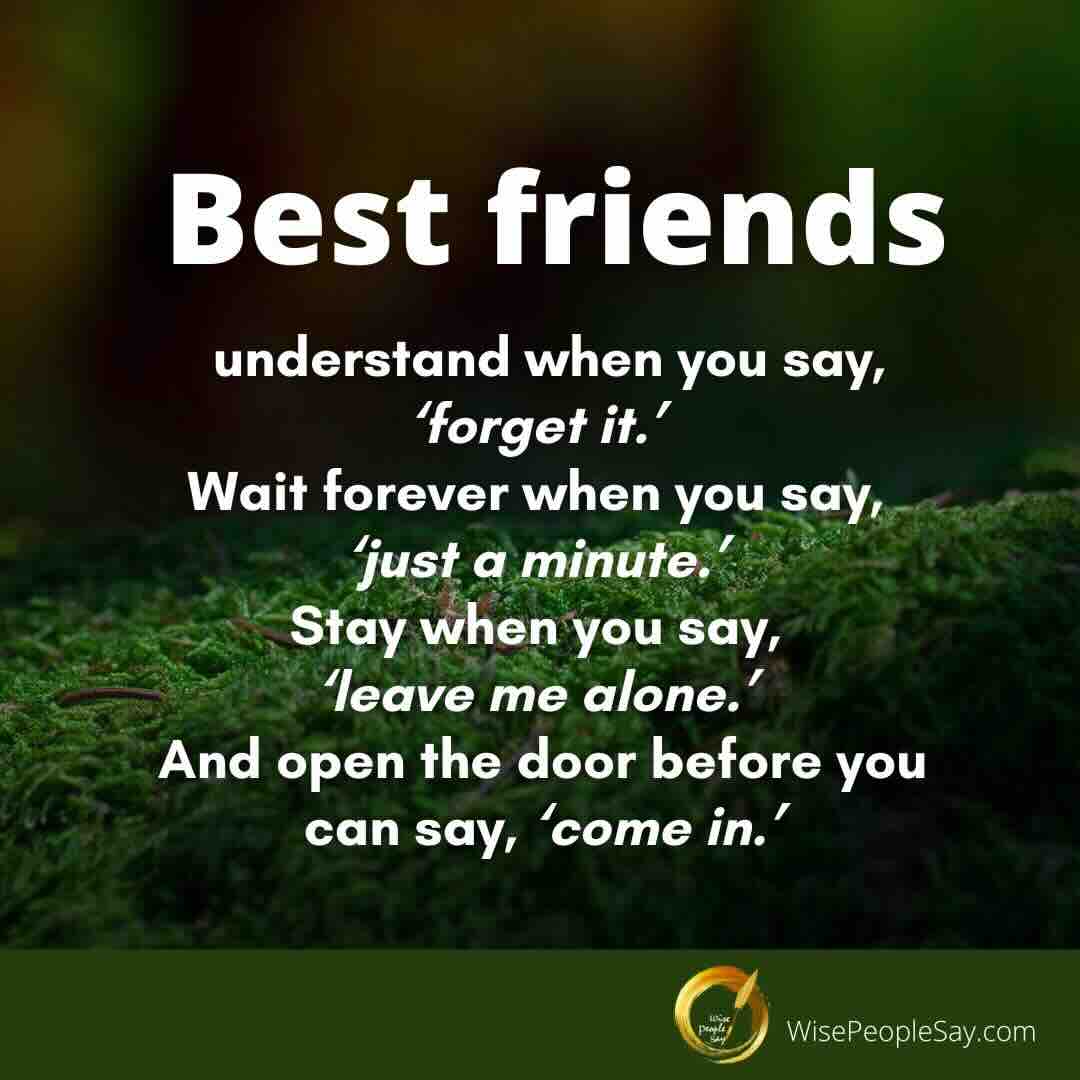 Best friends understand