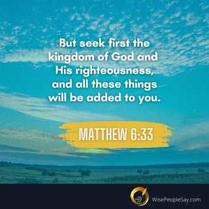 But Seek First the Kingdom of God